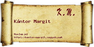 Kántor Margit névjegykártya